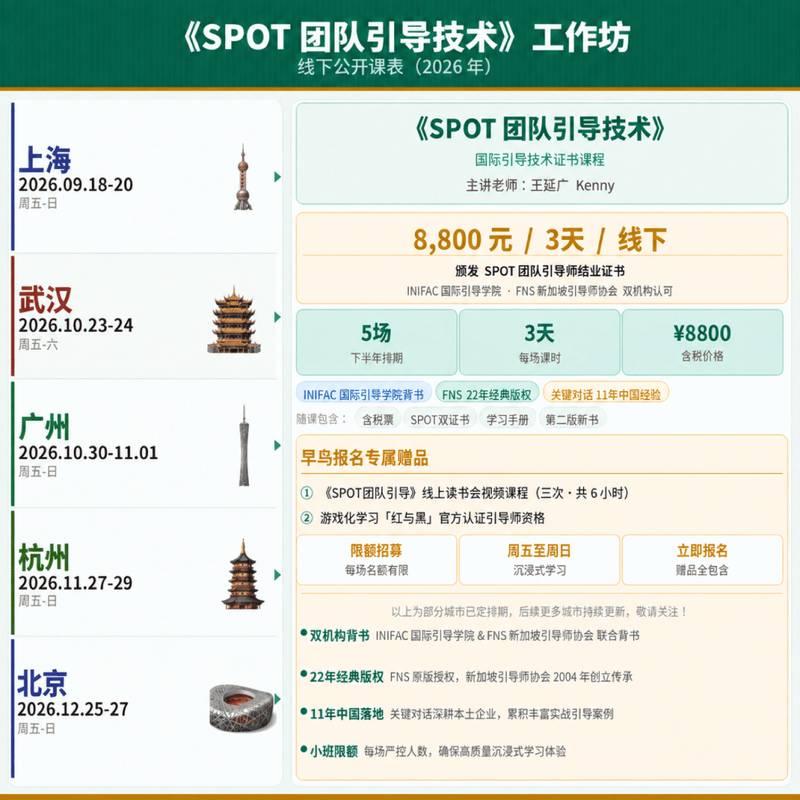SPOT团队引导技术2026年线下公开课表